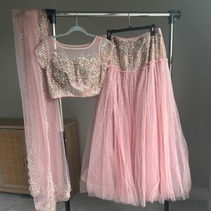 Pink Embellished Lehenga Set